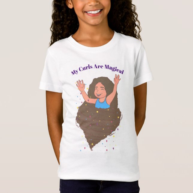 My Curls Are Magical Kids T-Shirt (Framsida)