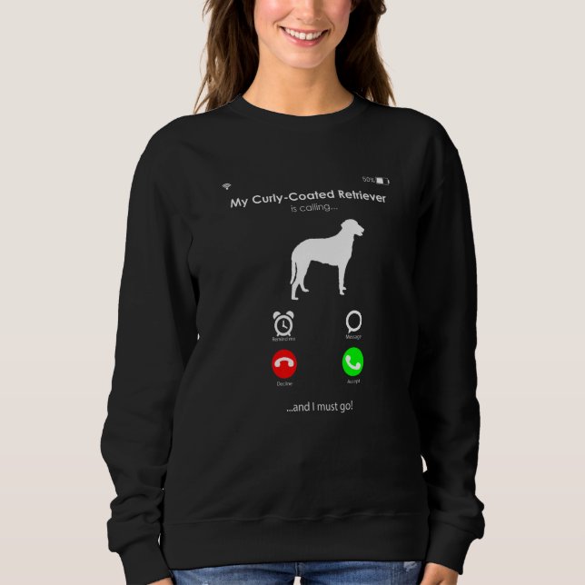 My Curly-Coated Retriever is Calling, and I Must g T Shirt (Framsida)
