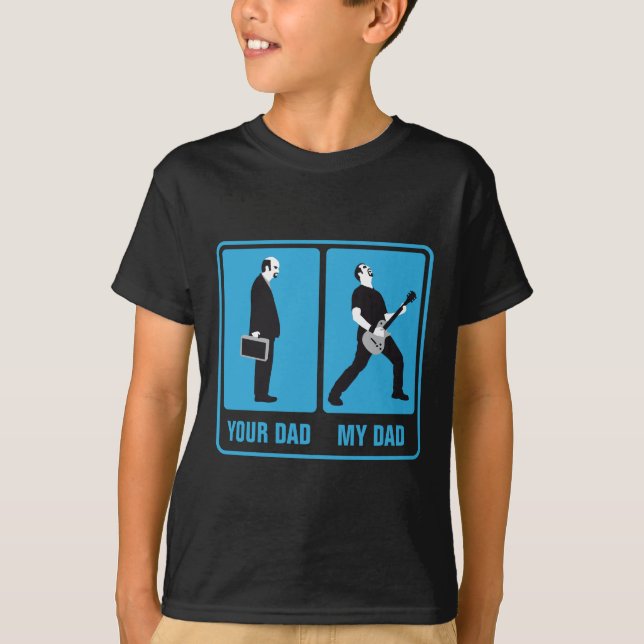 my dad is cooler than your dad rock guitar player tee shirt (Framsida)
