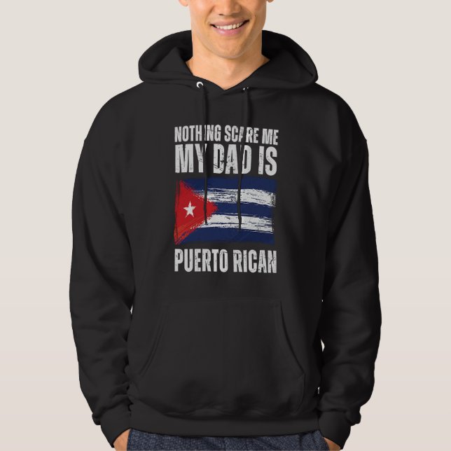 My Dad is Puerto Rican Puerto Rico Pride Flag Heri Hoodie (Framsida)