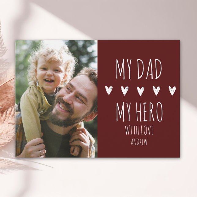 My Dad My Hero Scrip Photo Red Meddelande (Skapare uppladdad)