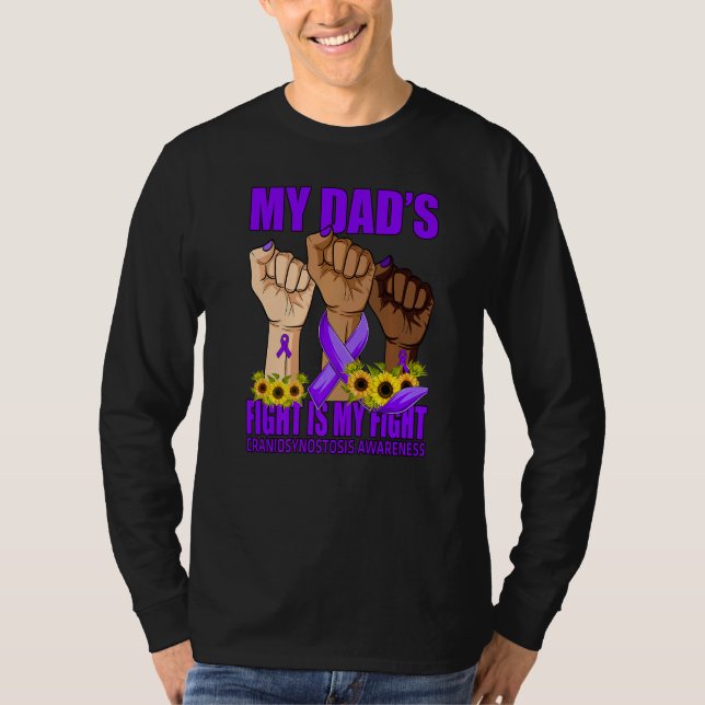 My Dad's Fight Is My Fight Craniosynostosis Awaren T Shirt (Framsida)