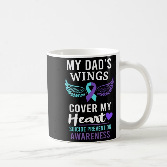 My Dad's Wings Cover Heart Suicide Awareness Ribbo Kaffemugg (Höger)