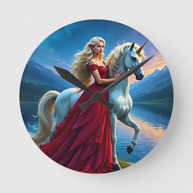 My Dam Unicorn Rund Klocka (Framsida)