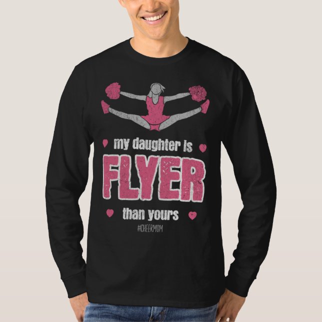 My daughter Is Flyer Cheer mom Cheerleader Retro S T Shirt (Framsida)