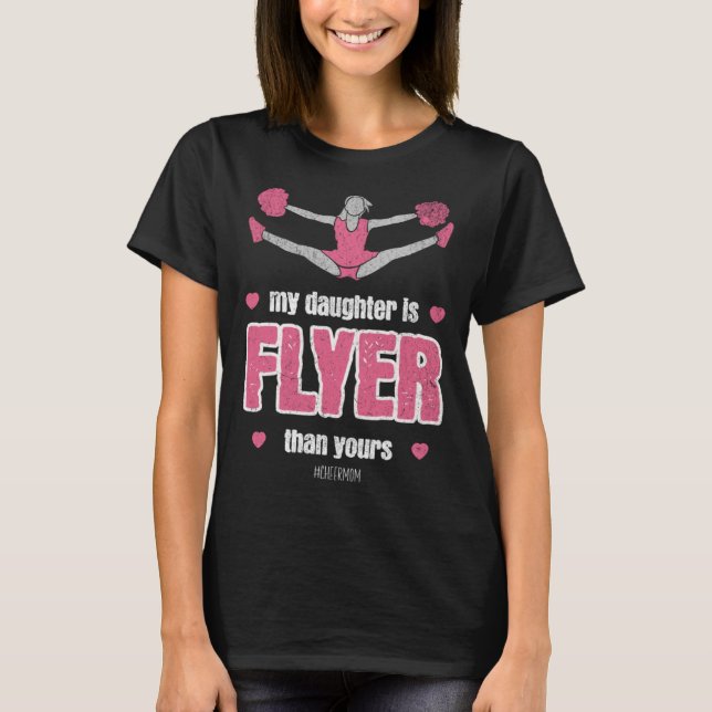 My daughter Is Flyer Cheer mom Cheerleader Retro S T Shirt (Framsida)