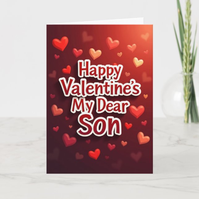 My Dear Son Valentines Day Card Kort (Framsida)