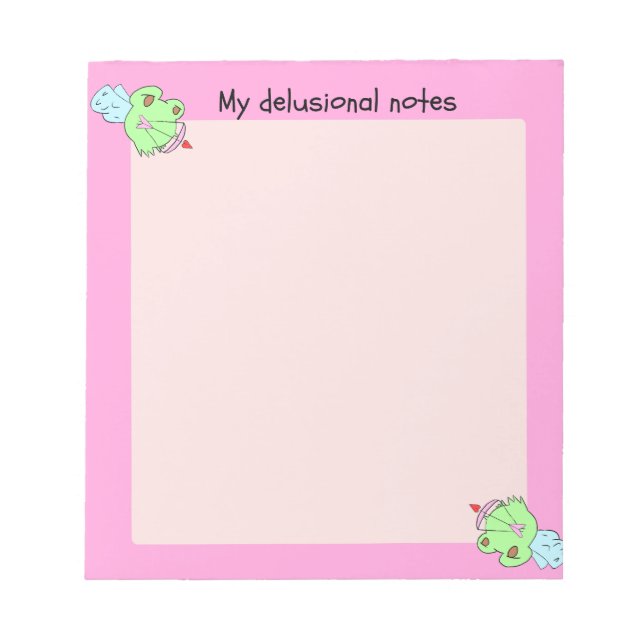 My delusional notes pink frog valentine notepad anteckningsblock (Framsida)