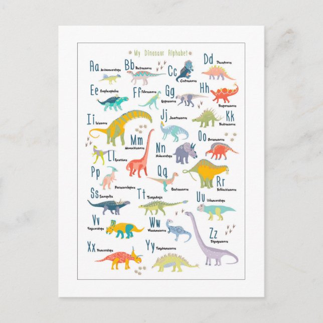 My Dinosaur Alphabet Vykort (Framsida)