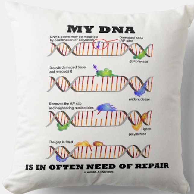My DNA Is In Often Need Of Repair DNA Humor Kudde (Throw pillow for anyone who has DNA that is in often need of repair)