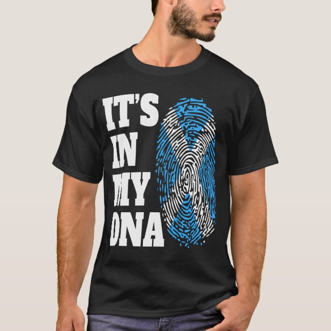 My DNA Scottish Scotland Flagga T Shirt (Framsida)