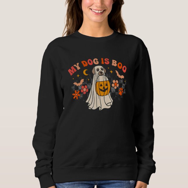 My Dog Is My Boo Spooky Season Ghost Halloween Gro T Shirt (Framsida)