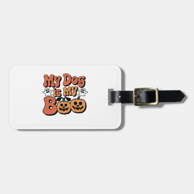 My Dog Is My Boo, Teacher, Funny Dog Lover Educato Bagagebricka (Horisontell Framsida)