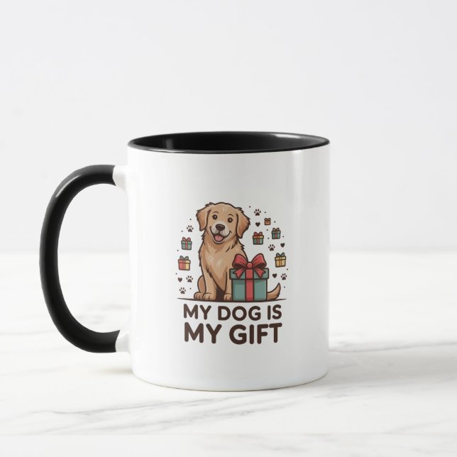 My Dog Is My Gift Christmas Mugg (Vänster)