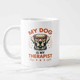 My dog is my therapist jumbo mugg