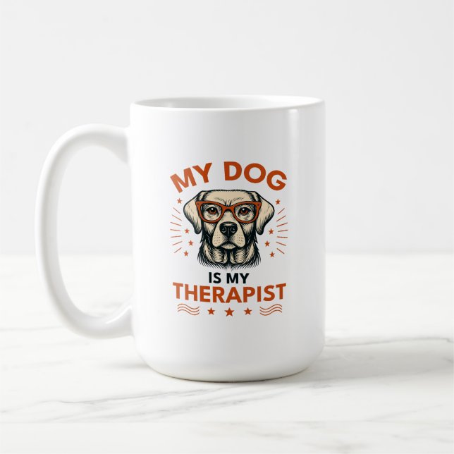 My dog is my therapist kaffemugg (Vänster)