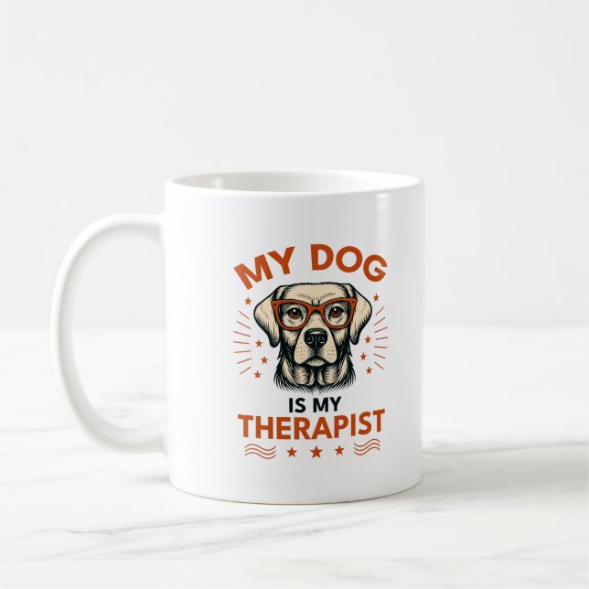 My dog is my therapist kaffemugg (Vänster)