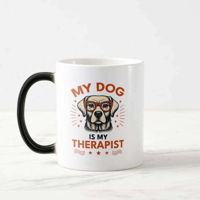 My dog is my therapist magisk mugg (Vänster)