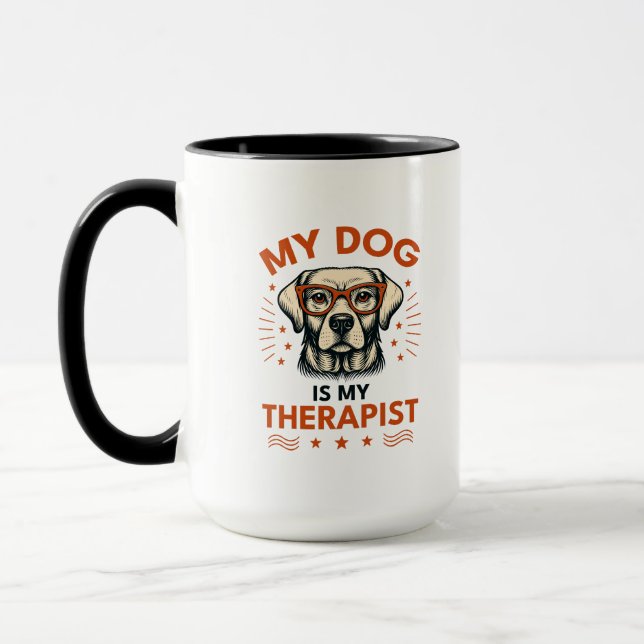 My dog is my therapist mugg (Vänster)