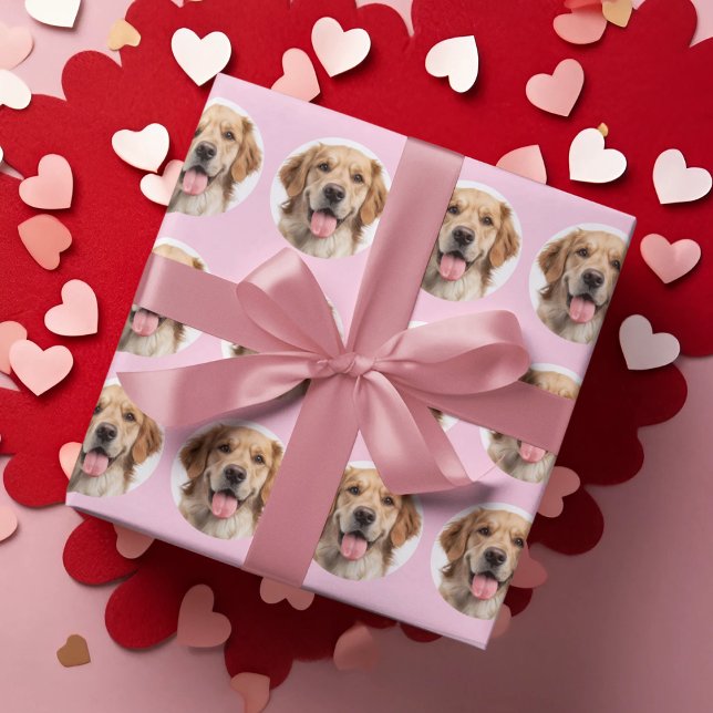 My Dog Is My Valentine Custom Photo Wrapping Paper Presentpapper (Skapare uppladdad)