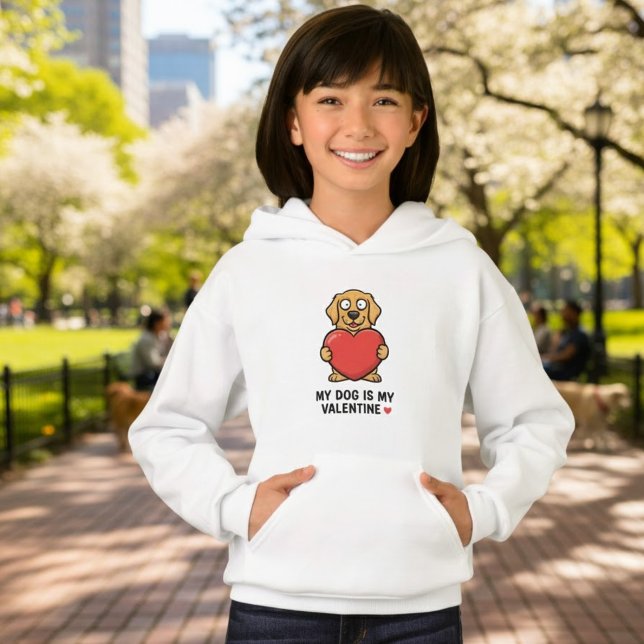 My Dog Is My Valentine | Cute Golden Retriever Kid T Shirt (Skapare uppladdad)