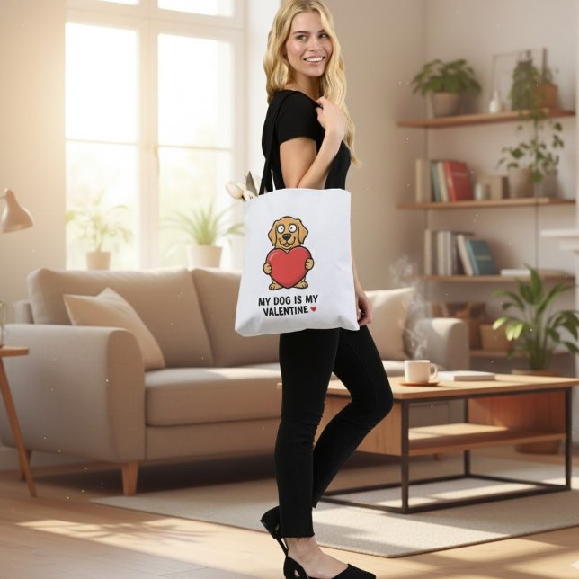My Dog Is My Valentine | Cute Unisex Dog Lover Shi Tygkasse (Skapare uppladdad)