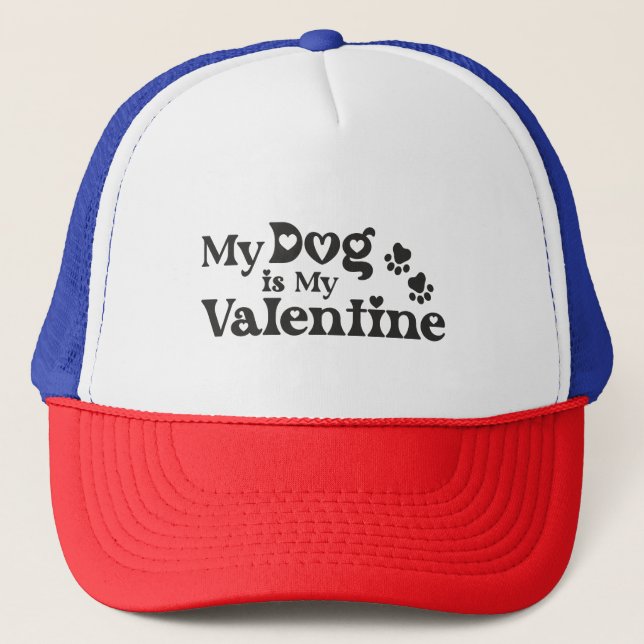 My Dog is My Valentine - Funny Pet Lover Hearts &  Keps (Framsida)