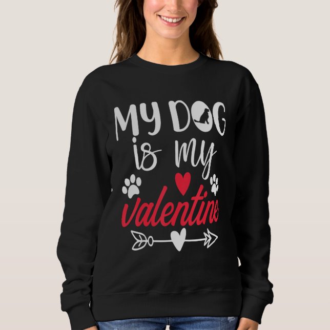 My Dog Is My Valentine Golden Retriever Valentines T Shirt (Framsida)