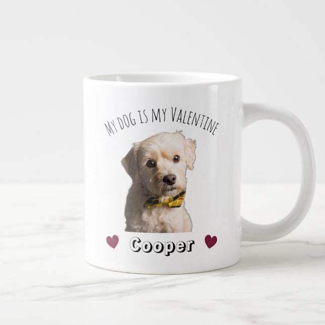My Dog Is My Valentine – Personalized Pet  Jumbo Mugg (Höger)