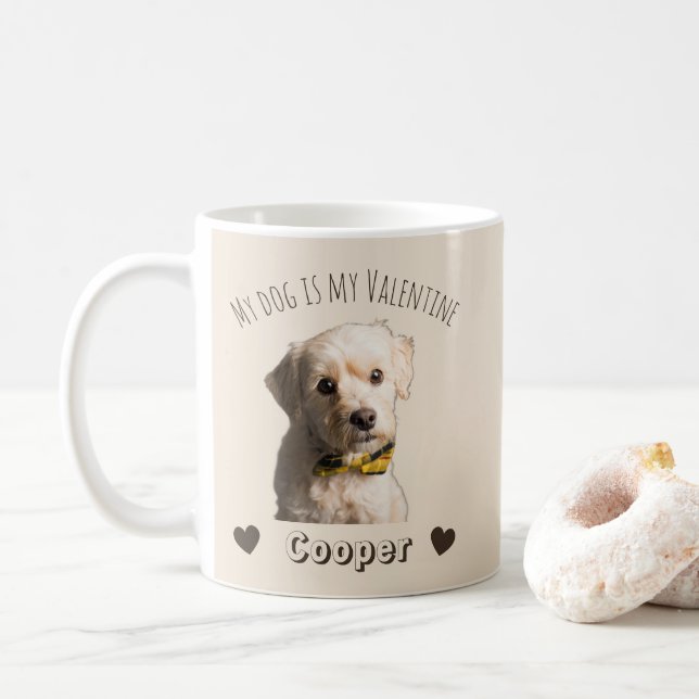 My Dog Is My Valentine – Personalized Pet  Kaffemugg (Med munk)