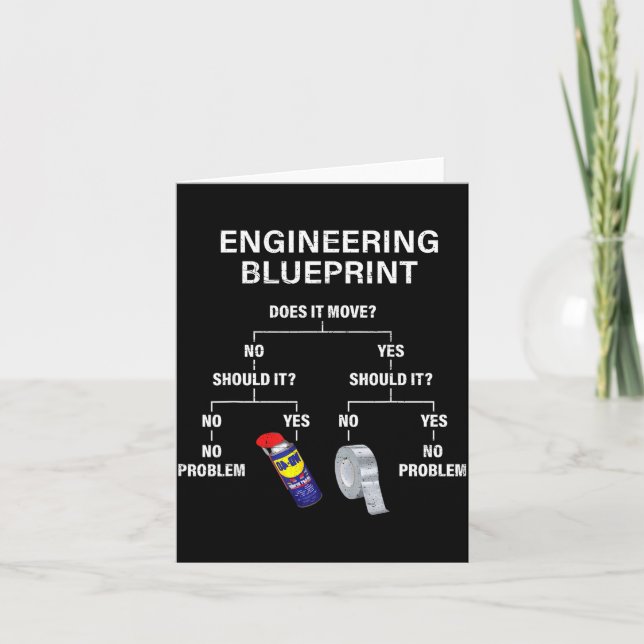 My Engineering Blueprint - Funny Engineer  Kort (Framsida)