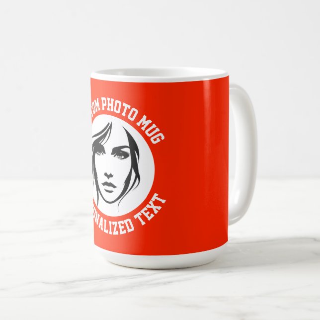 My Face on a BRIGHT RED Large Custom Mug Kaffemugg (Framsida höger)