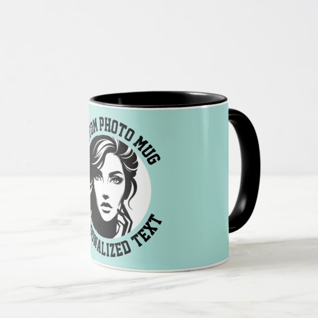 My Face on a Custom Combo Mug TURQUOISE GREEN Mugg (Framsida höger)