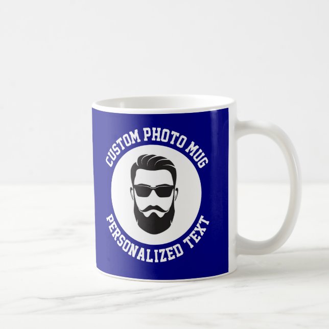 My Face on a Custom Mug NAVY BLUE Kaffemugg (Höger)