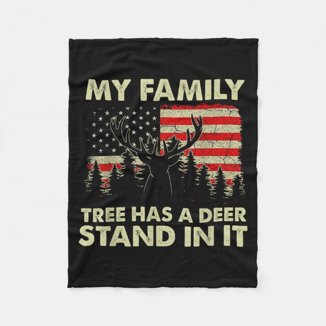 My Family Tree Has A Deer Stand In It Hunting Usa  Fleecefilt (Framsidan)