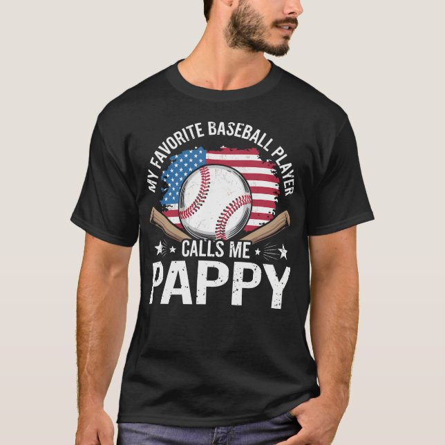 My Favorite Baseball Player Calls Me Pappy Usa Fla T Shirt (Framsida)