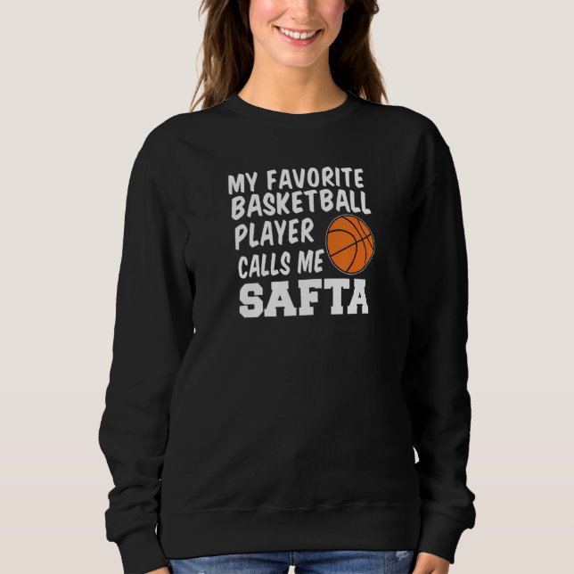 My Favorite Basketball Player Calls Me Safta Jewis T Shirt (Framsida)