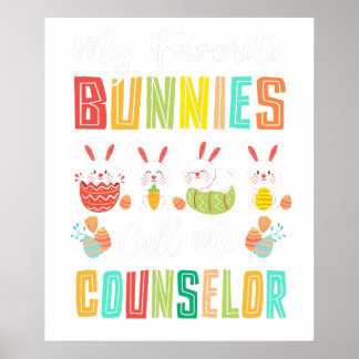 my favorite bunnies call me counselor, retro, vint poster