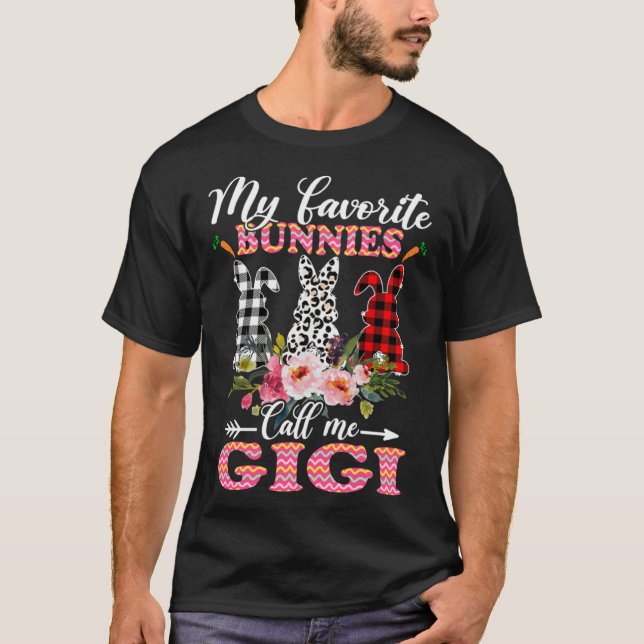 My Favorite Bunnies Call Me Gigi Easter Leopard T Shirt (Framsida)