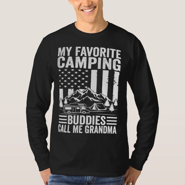 My Favorite Camping Buddies Call Me Grandma Americ T Shirt (Framsida)