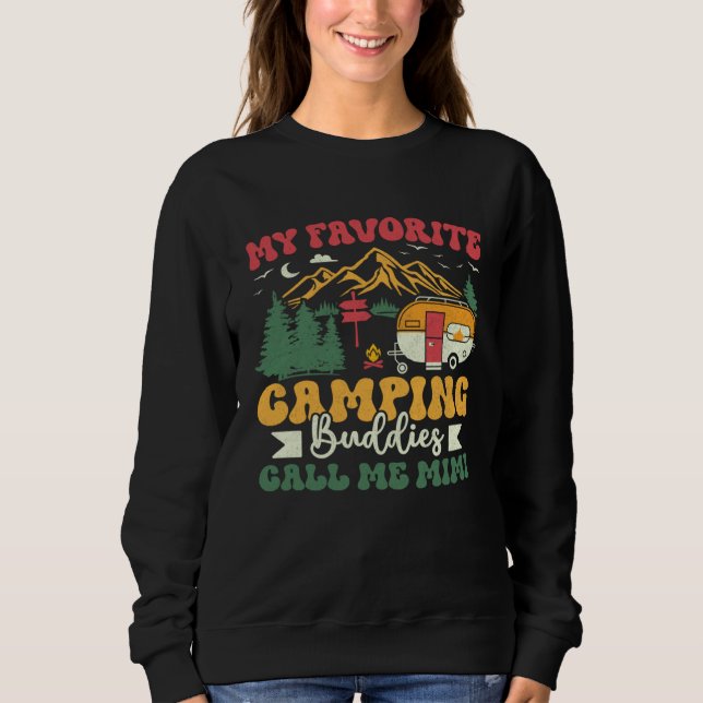 My Favorite Camping Buddies Call Me Mimi Groovy Ca T Shirt (Framsida)