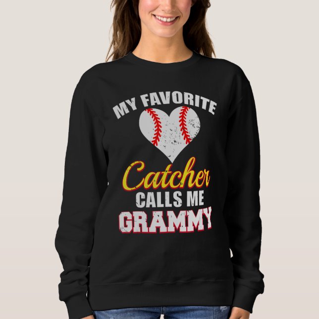 My Favorite Catcher Calls Me Grammy Catcher Baseba T Shirt (Framsida)