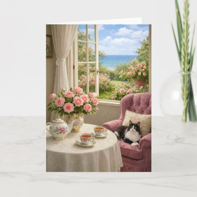 My Favorite Chair , Cat Blank Card  Kort (Framsida)