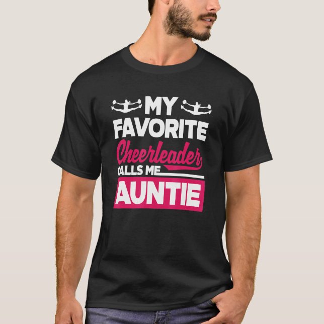 My Favorite Cheerleader Calls Me Auntie Cheerleadi T Shirt (Framsida)