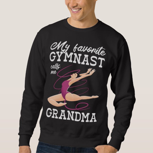 My Favorite Gymnast Calls Me Grandma Gymnastic   6 Lång Ärmad Tröja (Framsida)