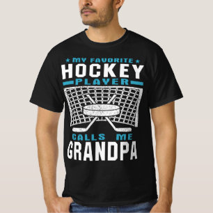 My Favorite Hockey Player Grandpa Grandparent Text T Shirt