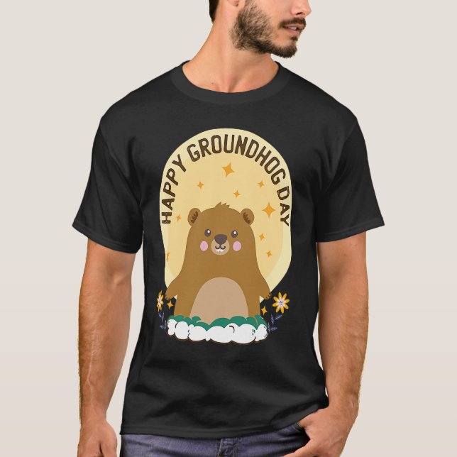 My Favorite Holiday Ground Hog Sunshine Groundhog  T Shirt (Framsida)