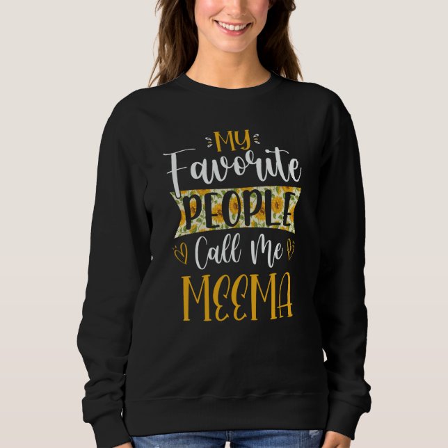 My Favorite People Call Me Meema Flower Floral Mot T Shirt (Framsida)