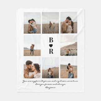 My Favorite Person Modern Script 8 Photo Monogram Fleecefilt