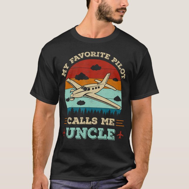 My Favorite Pilot Calls Me Uncle Funny Future Pilo T Shirt (Framsida)